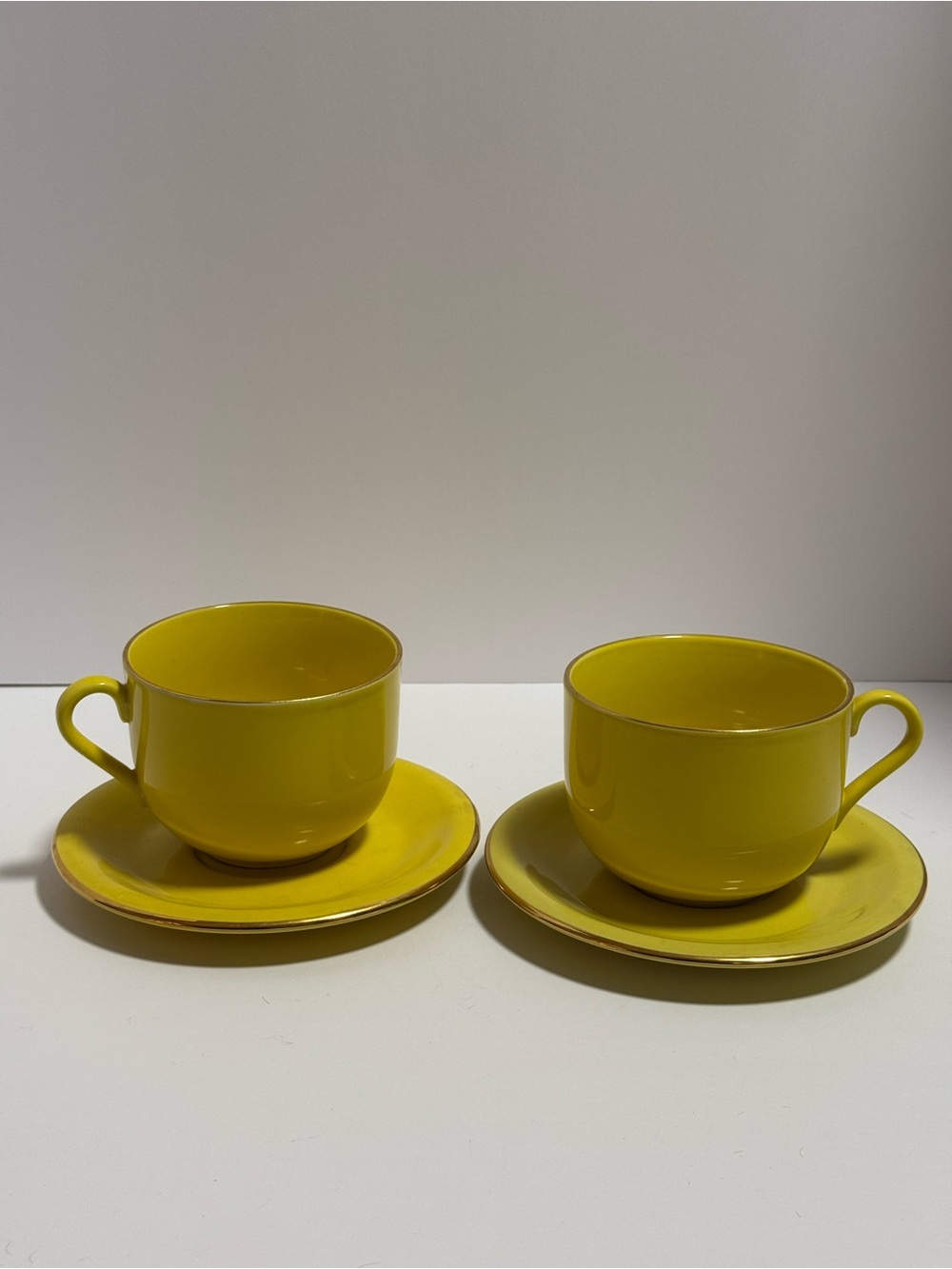 🇮🇹 Vintage CIPA Italy Yellow & Gold Teacup Set (2)